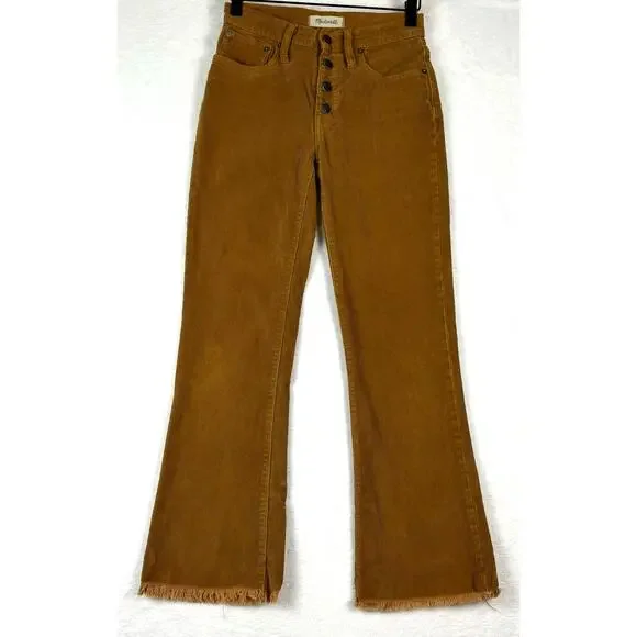 Madewell Cali Demi-Boot Jeans: Corduroy Edition Size 24 in Burnished Cedar - Picture 5 of 14